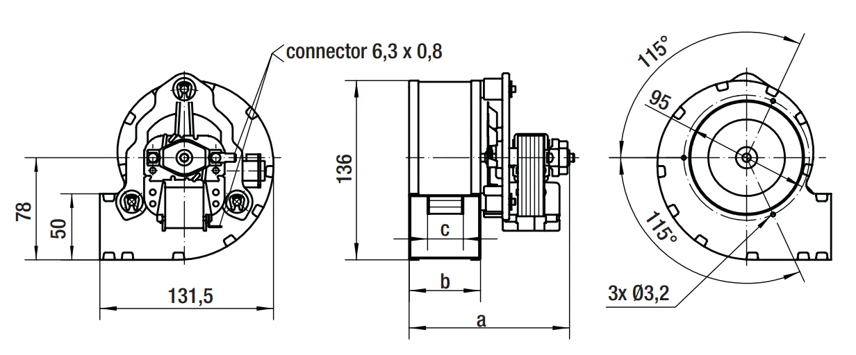 Габаритные размеры вентилятора Ebmpapst RLD85-2700-3020LH Габаритные размеры вентилятора Ebmpapst RLD85-2700-3020LH