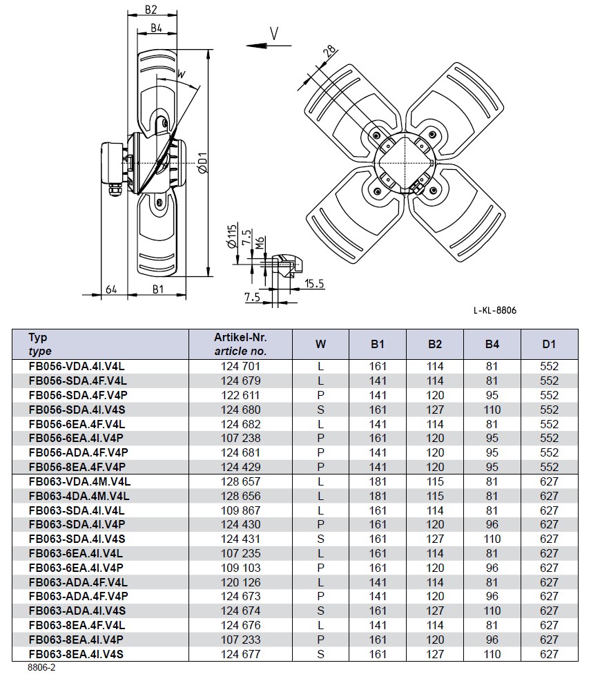 Габаритные размеры Ziehl-AbeggFB035-VDK.2C.V4S Габаритные размеры Ziehl-AbeggFB035-VDK.2C.V4S