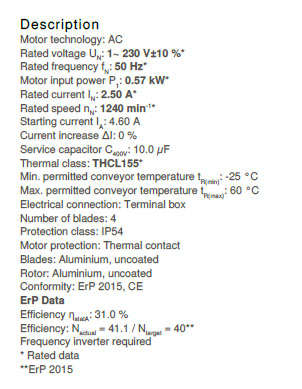 Технические характеристики Ziehl-Abegg FB050-4EK.4F.V4L 