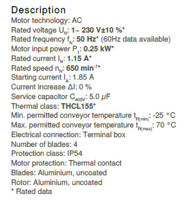 Технические характеристики Ziehl-Abegg FB063-8EK.4F.V4L 