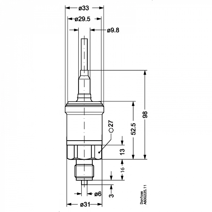 картинка Danfoss 060G1967 - Преобразователь давления, AKS 33, -1.00 bar - 34.00 bar, -14.50 psi - 493.13 psi 