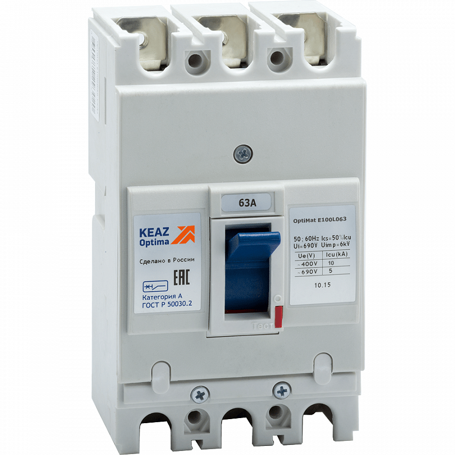 Выключатель автоматический OptiMat E100L063-ОМ4-РЕГ 1