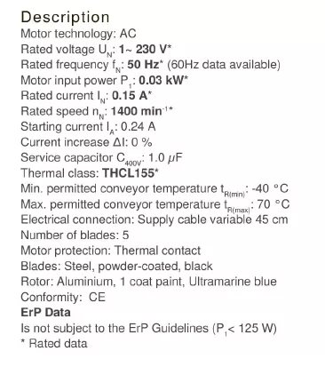 Технические характеристики Ziehl-Abegg FB020-4EK.W6.V5 